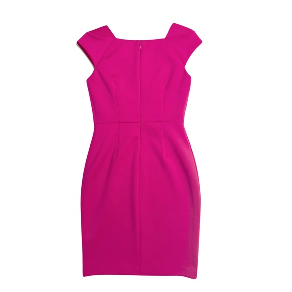 Calvin Klein Hot Pink Capped Sleeve Scuba Sheath Dress Size 4 - Picture 6 of 12